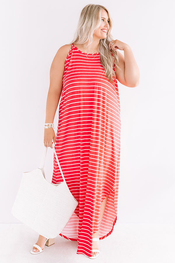 St. Tropez Promise Stripe Maxi In Raspberry Curves Image - 3
