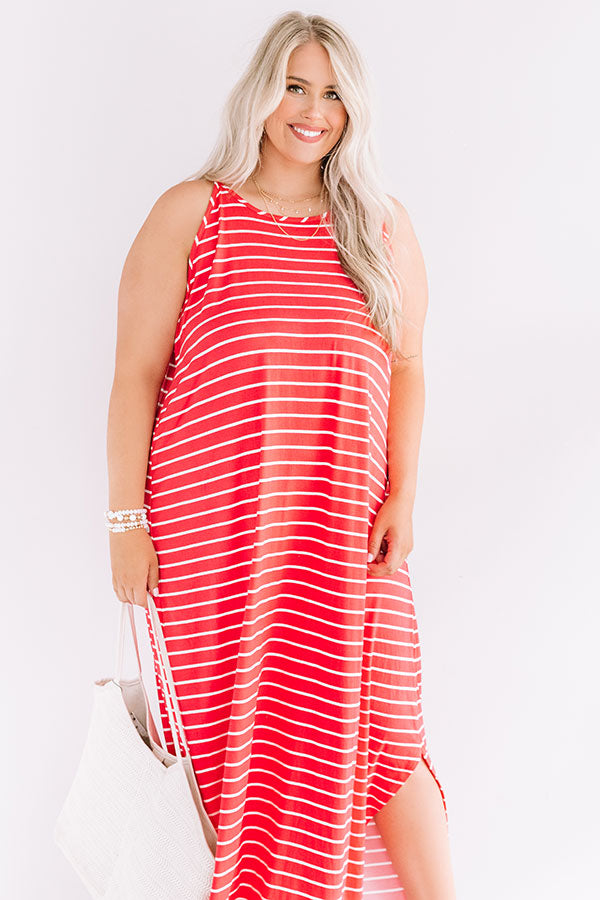 St. Tropez Promise Stripe Maxi In Raspberry Curves Image - 2