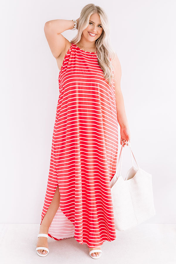 St. Tropez Promise Stripe Maxi In Raspberry Curves Image - 1