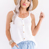 Patio Pretty Waffle Knit Tank In White Image - 1