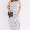 St. Tropez Promise Stripe Maxi In White Curves Image - 1