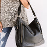 City Chic Faux Leather Tote In Black Image - 1