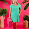 Summertime Vibes T-Shirt Dress In Kelly Green Curves Image - 1