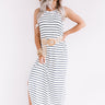 St. Tropez Promise Stripe Maxi In White Image - 1