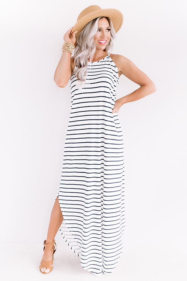 St. Tropez Promise Stripe Maxi In White • Impressions Online Boutique