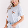 Social Butterfly Crop Top in Airy Blue Image - 1