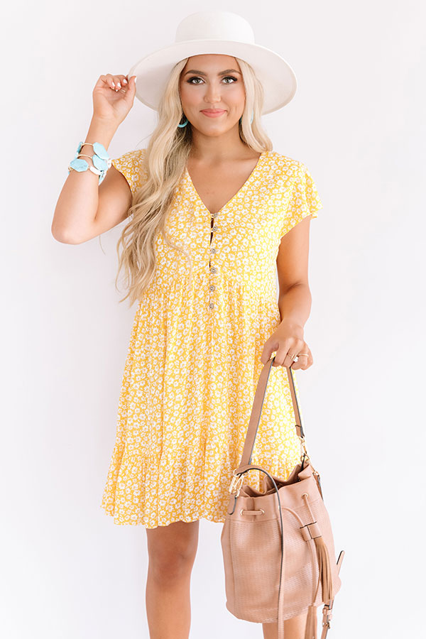 Joy For Days Floral Babydoll Dress in Marigold Image - 2