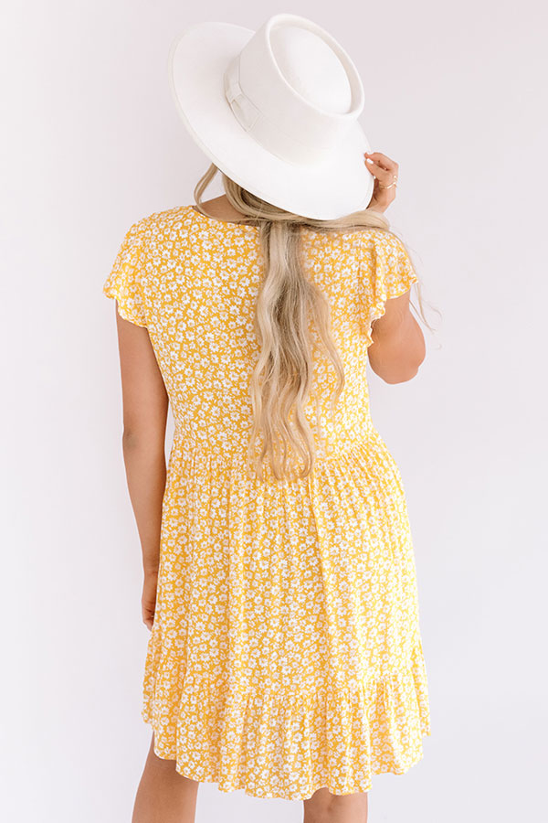 Joy For Days Floral Babydoll Dress in Marigold Image - 4