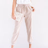 The Grove High Waist Joggers in Warm Taupe Image - 1