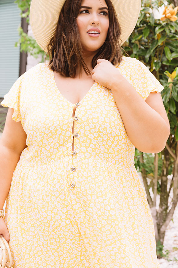 Joy For Days Floral Babydoll Dress in Marigold Curves Image - 5