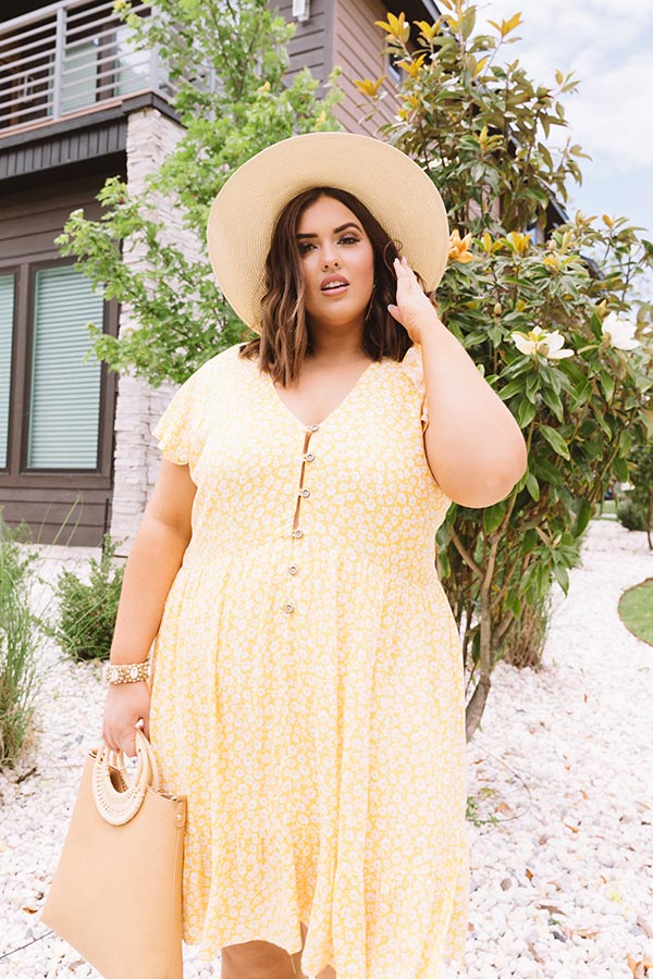 Joy For Days Floral Babydoll Dress in Marigold Curves Image - 4