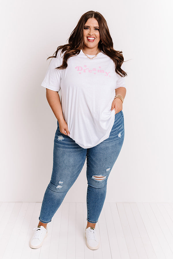 Dreamy Shift Tee in White Curves Image - 5
