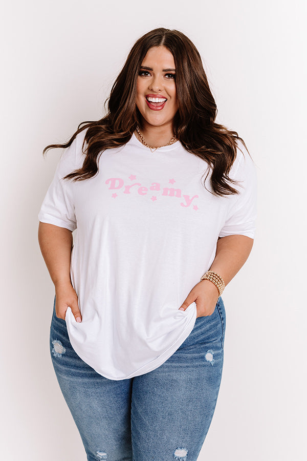 Dreamy Shift Tee in White Curves Image - 4