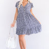 Joy For Days Floral Babydoll Dress in Navy Image - 1