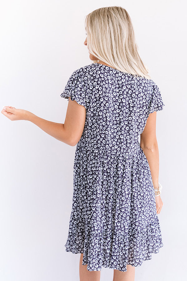 Joy For Days Floral Babydoll Dress in Navy Image - 5