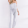 Style Remix Strapless Jumpsuit in Grey Image - 1