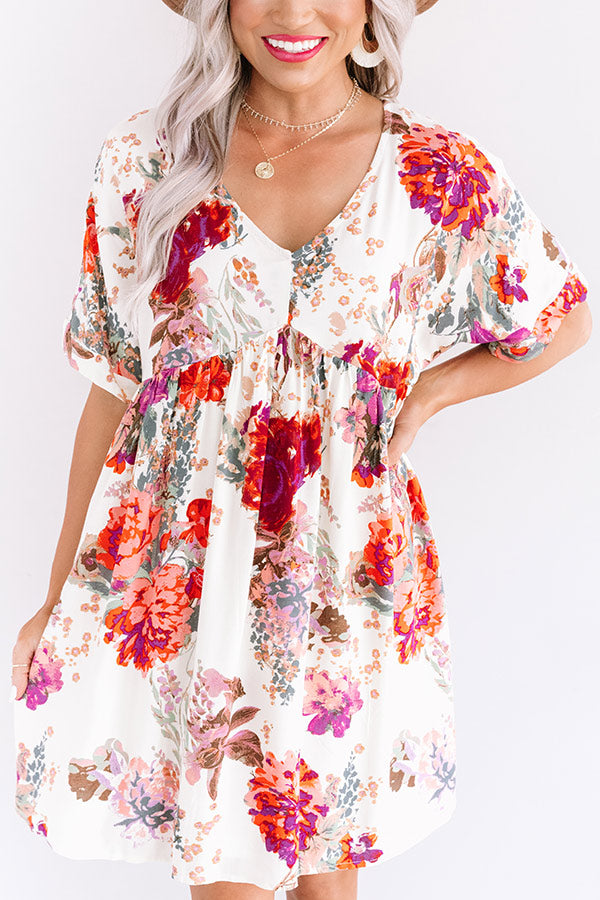 Strolling In Santorini Babydoll Dress in Cream Image - 5