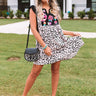Wild Flower Embroidered Shift Dress In Iced Latte Image - 1