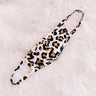 Solo Trip Children's Cloth Face Mask in White Leopard Print Image - 1
