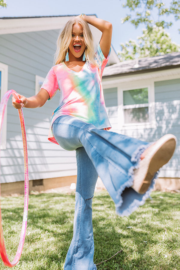 Boho Life Tie Dye Tee In Pink Image - 4