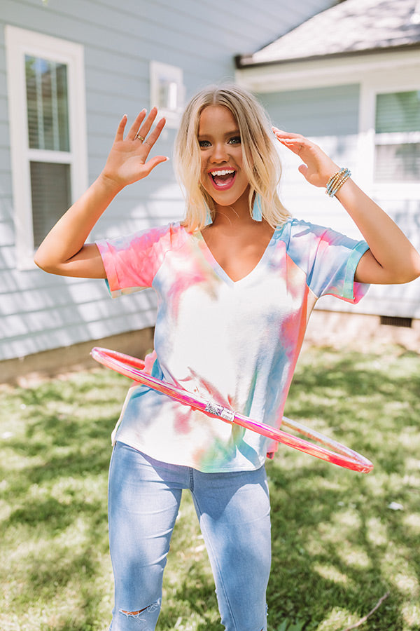 Boho Life Tie Dye Tee In Pink Image - 1