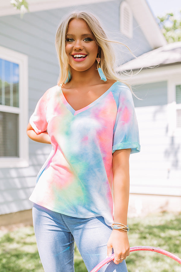 Boho Life Tie Dye Tee In Pink Image - 2