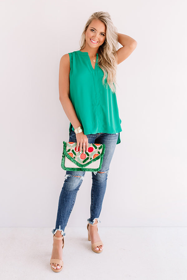 Riverside Romance Shift Top In Emerald Image - 1
