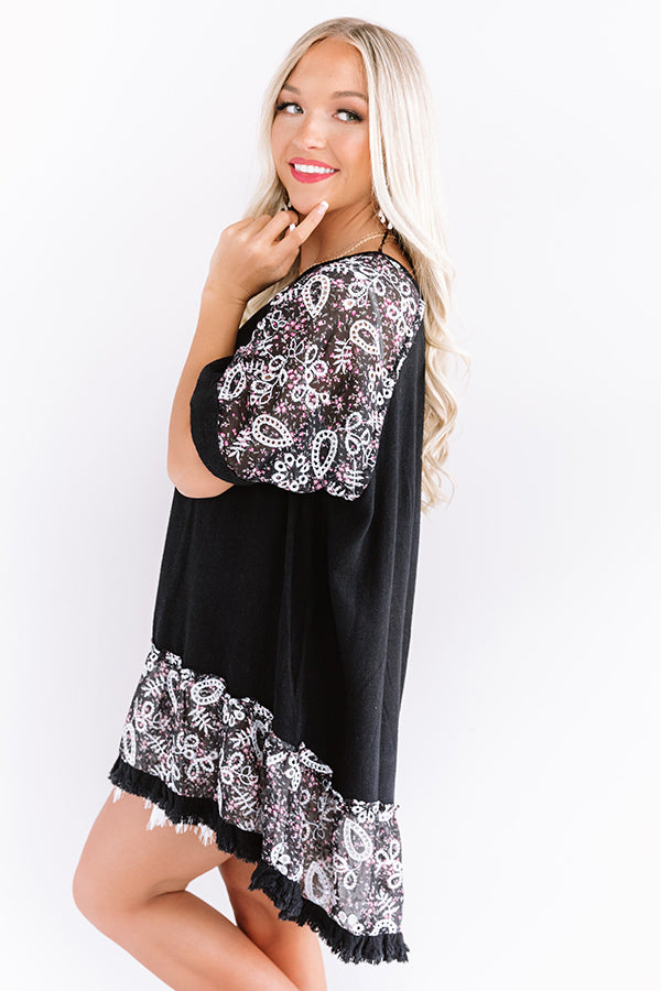 Parisian Party Shift Tunic Dress in Black Image - 5