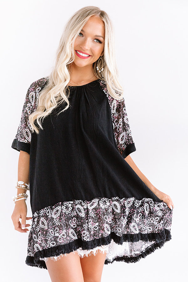 Parisian Party Shift Tunic Dress in Black Image - 3