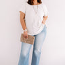 Open Book Frayed Shift Top In Stone Curves Image - 1