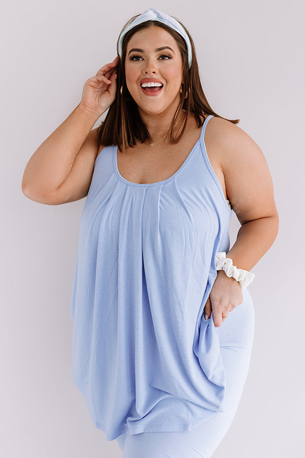 Free Flowing Shift Tank in Sky Blue Curves Image - 3