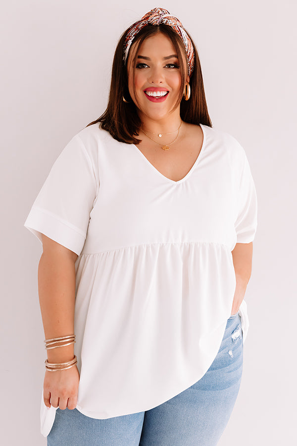 Downtown Brooklyn Babydoll Top In Cream Curves Image - 4