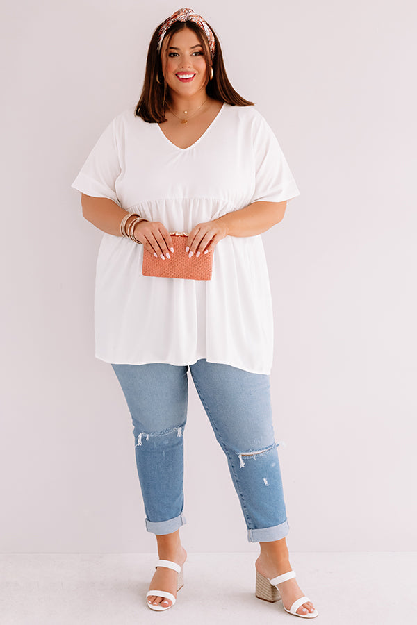 Downtown Brooklyn Babydoll Top In Cream Curves Image - 3