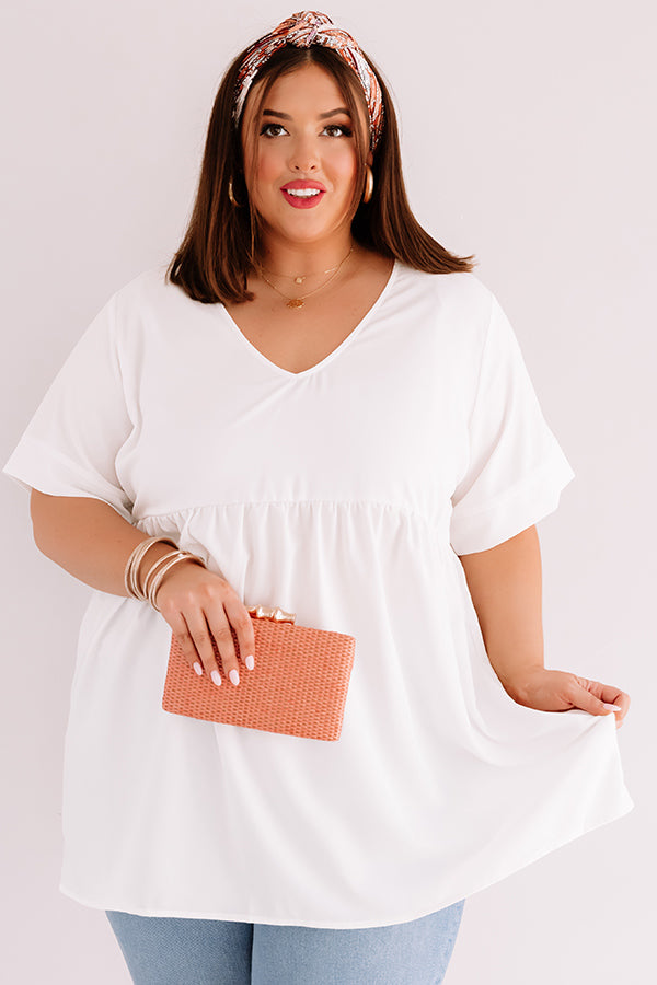 Downtown Brooklyn Babydoll Top In Cream Curves Image - 1