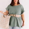 Open Book Frayed Shift Top In Green Curves Image - 1