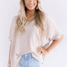 L.A. Lifestyle Shift Top In Warm Taupe Image - 1