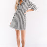 Malibu Wishes Stripe Dress In Black Image - 1