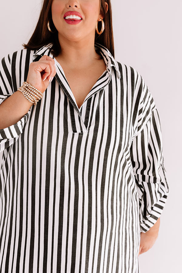 Malibu Wishes Stripe Dress In Black Curves Image - 4