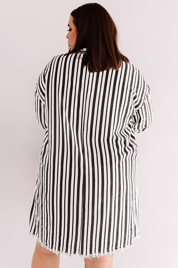 Malibu Wishes Stripe Dress In Black Curves Image - 5