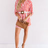 Malibu Wishes Stripe Dress In Red Image - 1