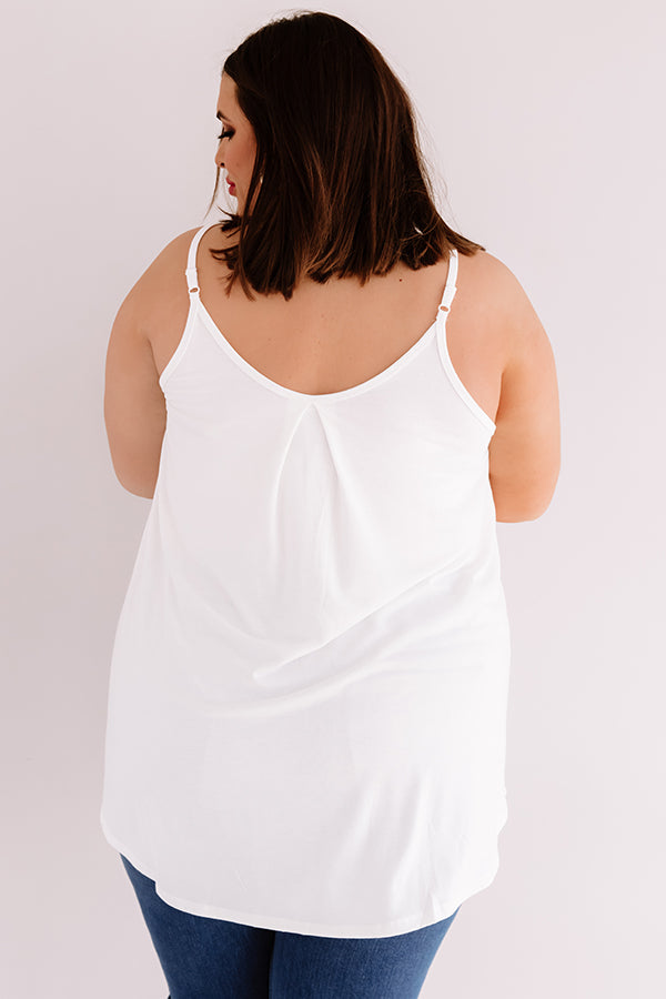 Free Flowing Shift Tank in White Curves Image - 4