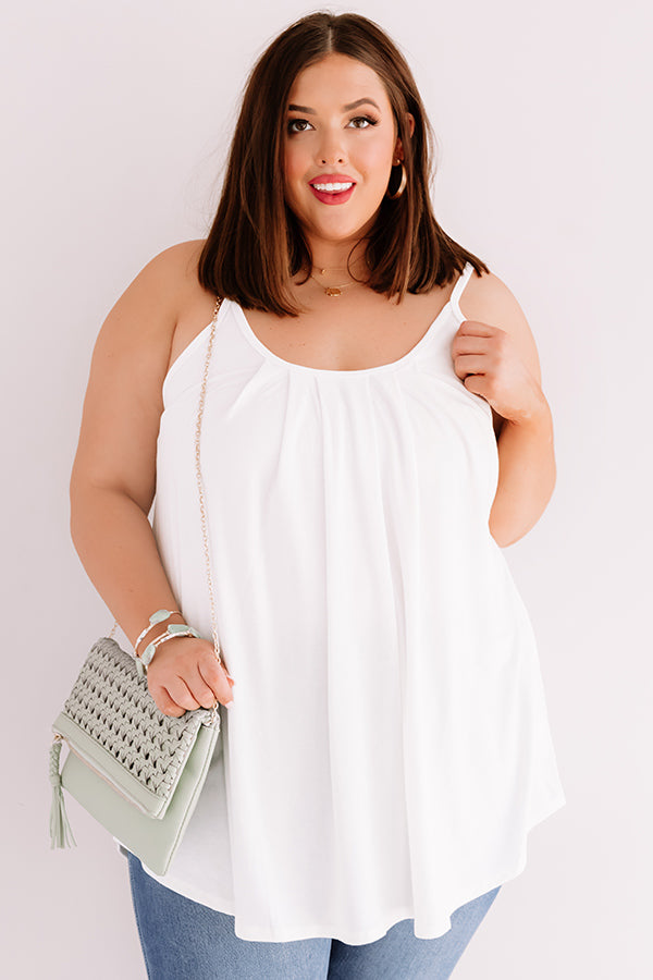 Free Flowing Shift Tank in White Curves Image - 1