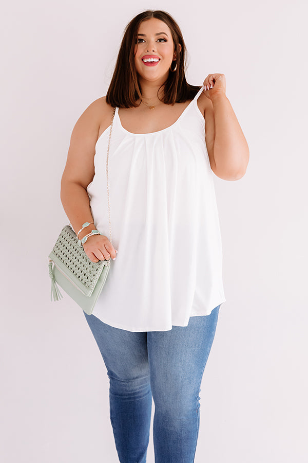 Free Flowing Shift Tank in White Curves Image - 2