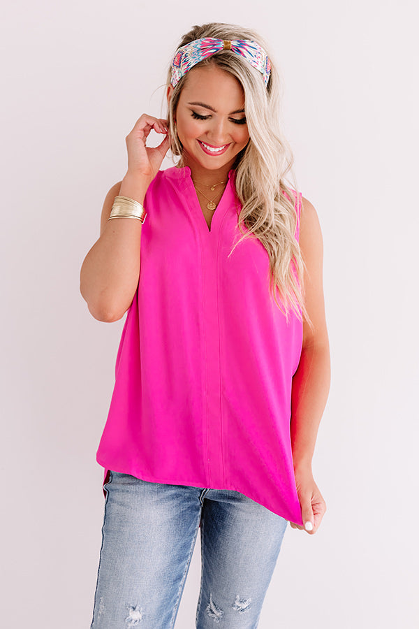 Riverside Romance Shift Top In Hot Pink Image - 3