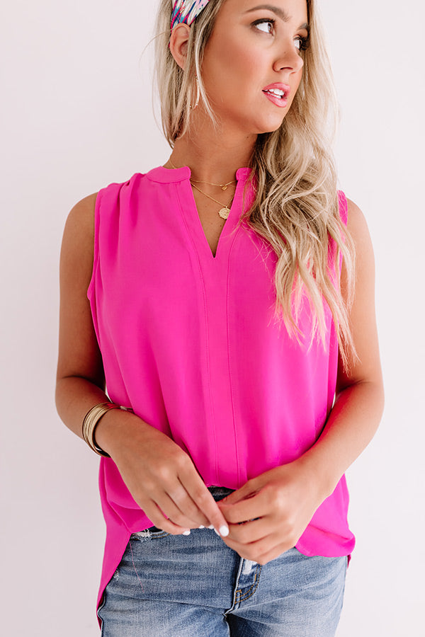 Riverside Romance Shift Top In Hot Pink Image - 4