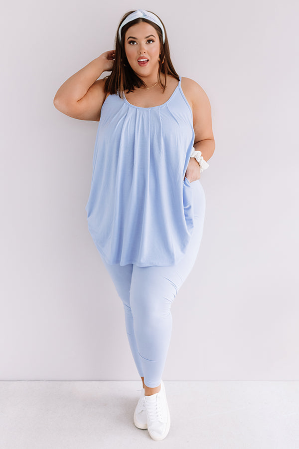 Let's Chill Ultra Soft Midrise Legging in Sky Blue Curves Image - 4