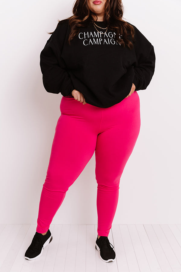 Let's Chill Ultra Soft Midrise Legging in Hot Pink   Curves