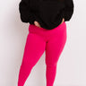Let's Chill Ultra Soft Midrise Legging in Hot Pink   Curves Image - 1