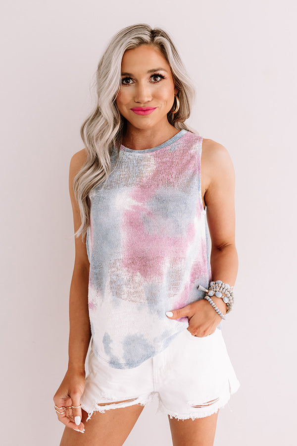 Watercolor Mesa Tie Dye Knit Tank Image - 3