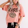 Leopard Kiss Distressed Tee In Dark Peach Image - 1